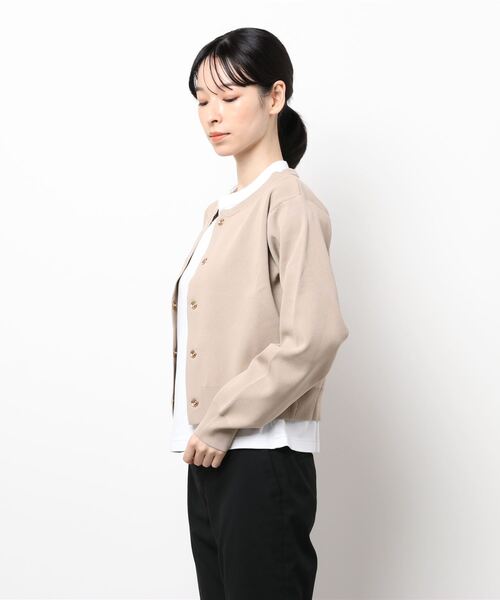 REDYAZEL（レディアゼル）の「ニットブルゾン（カーディガン/ボレロ・レディース・ベージュ/サックスブルー/ネイビー・FREE）」の4枚目の写真