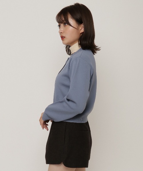 REDYAZEL（レディアゼル）の「ニットブルゾン（カーディガン/ボレロ・レディース・ベージュ/サックスブルー/ネイビー・FREE）」の7枚目の写真