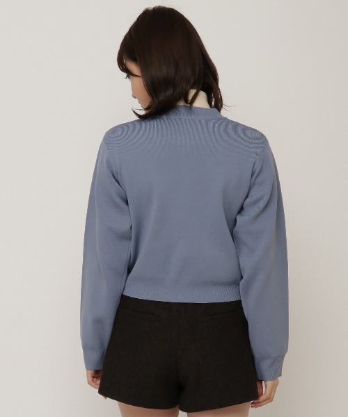 REDYAZEL（レディアゼル）の「ニットブルゾン（カーディガン/ボレロ・レディース・ベージュ/サックスブルー/ネイビー・FREE）」の8枚目の写真