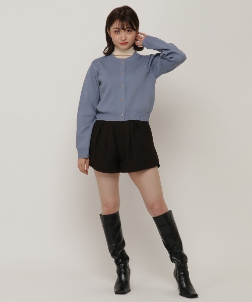 REDYAZEL（レディアゼル）の「ニットブルゾン（カーディガン/ボレロ・レディース・ベージュ/サックスブルー/ネイビー・FREE）」の9枚目の写真