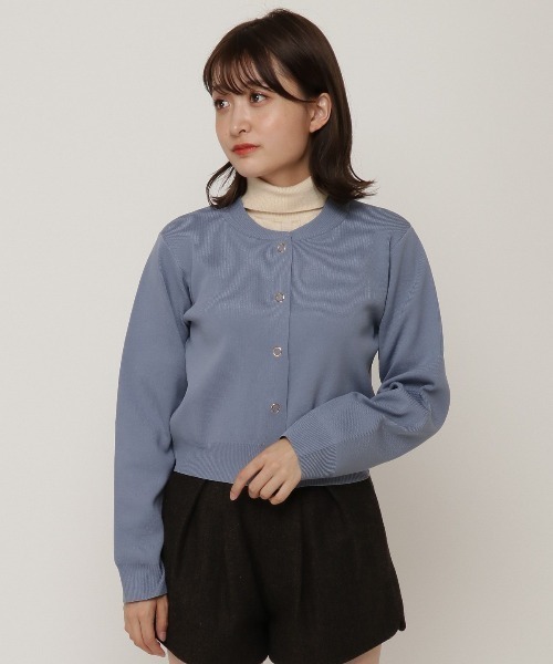 REDYAZEL（レディアゼル）の「ニットブルゾン（カーディガン/ボレロ・レディース・ベージュ/サックスブルー/ネイビー・FREE）」の6枚目の写真