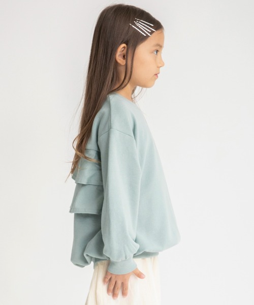BRANSHES（ブランシェス）の「バックフリルチュニック（スウェット・キッズ・ブラック/ピンク/グリーン・130/140/110/120/100/90/150）」の10枚目の写真