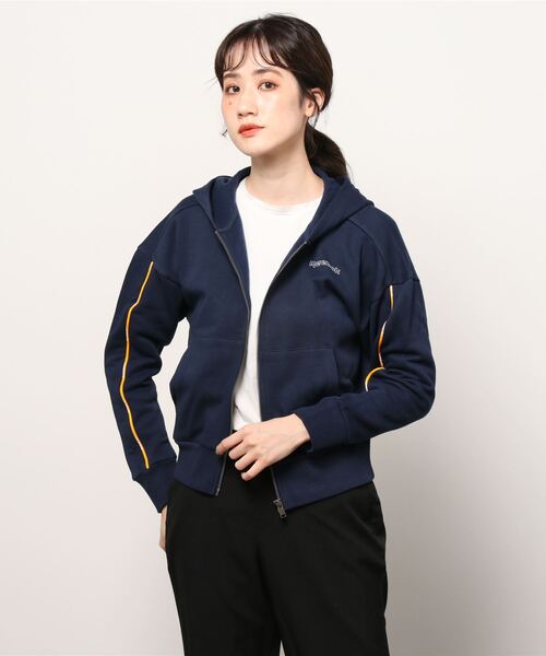 Reebok（リーボック）の「パイピング ジップアップ フーディー / Piping Zip-Up Hoodie（パーカー・レディース・ブラック/ネイビー/グレイッシュブルー・SMALL/MEDIUM/LARGE/X-LARGE/X-SMALL/XX-LARGE）」の11枚目の写真