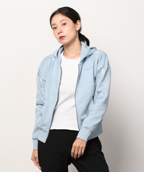 Reebok（リーボック）の「パイピング ジップアップ フーディー / Piping Zip-Up Hoodie（パーカー・レディース・ブラック/ネイビー/グレイッシュブルー・SMALL/MEDIUM/LARGE/X-LARGE/X-SMALL/XX-LARGE）」の15枚目の写真