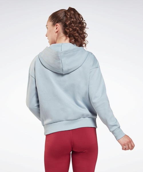 Reebok（リーボック）の「パイピング ジップアップ フーディー / Piping Zip-Up Hoodie（パーカー・レディース・ブラック/ネイビー/グレイッシュブルー・SMALL/MEDIUM/LARGE/X-LARGE/X-SMALL/XX-LARGE）」の10枚目の写真