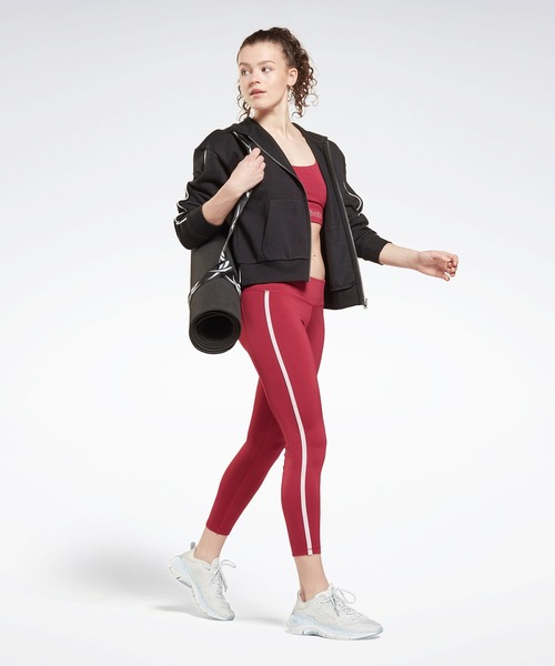 Reebok（リーボック）の「パイピング ジップアップ フーディー / Piping Zip-Up Hoodie（パーカー・レディース・ブラック/ネイビー/グレイッシュブルー・SMALL/MEDIUM/LARGE/X-LARGE/X-SMALL/XX-LARGE）」の12枚目の写真