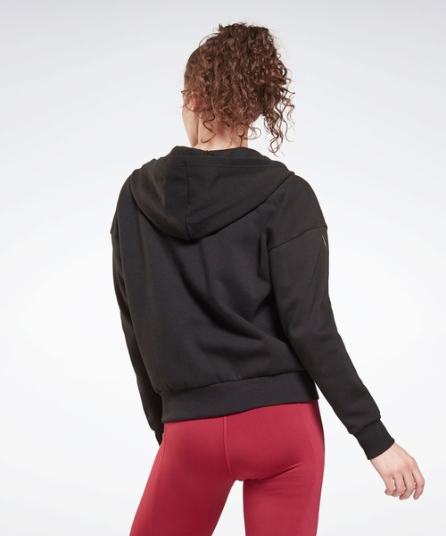 Reebok（リーボック）の「パイピング ジップアップ フーディー / Piping Zip-Up Hoodie（パーカー・レディース・ブラック/ネイビー/グレイッシュブルー・SMALL/MEDIUM/LARGE/X-LARGE/X-SMALL/XX-LARGE）」の16枚目の写真