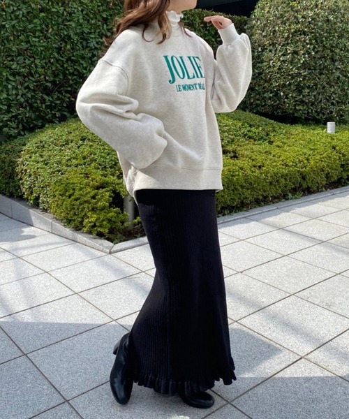 one after another NICE CLAUP(ワンアフターアナザーナイスクラップ)の「ビックシルエットロゴ刺繍スウェット(スウェット・レディース・オフホワイト/ピンク/オートミール/スミクロ/杢グレー/モカ・FREE)」の17枚目の写真