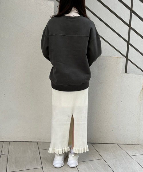 one after another NICE CLAUP(ワンアフターアナザーナイスクラップ)の「ビックシルエットロゴ刺繍スウェット(スウェット・レディース・オフホワイト/ピンク/オートミール/スミクロ/杢グレー/モカ・FREE)」の22枚目の写真