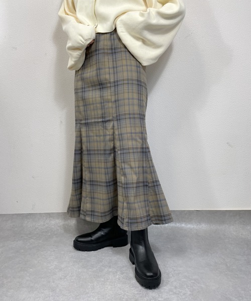 nemne store（ネンネストア）の「タルトタタンとチェック柄マーメイドフレアスカート（スカート・レディース・ブラウン系その他/ブルー系その他/ブルー系その他2・フリー）」の10枚目の写真