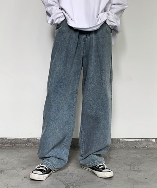 MGV(エムジーヴィー)の「2WAYルーズストレートイージーデニムパンツ(デニムパンツ・メンズ・ブラック/ブルー・MEDIUM/LARGE/X-LARGE)」の2枚目の写真