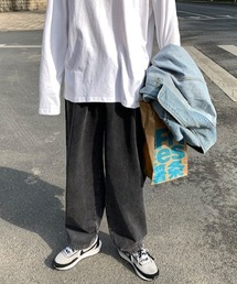 2WAYルーズストレートイージーデニムパンツ
