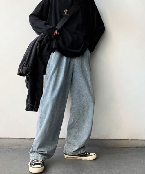 MGV(エムジーヴィー)の「2WAYルーズストレートイージーデニムパンツ(デニムパンツ・メンズ・ブラック/ブルー・MEDIUM/LARGE/X-LARGE)」の10枚目の写真