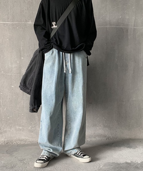 MGV(エムジーヴィー)の「2WAYルーズストレートイージーデニムパンツ(デニムパンツ・メンズ・ブラック/ブルー・MEDIUM/LARGE/X-LARGE)」の19枚目の写真