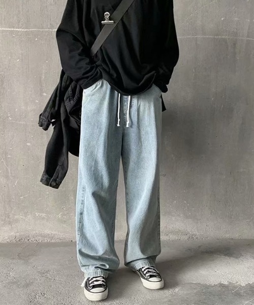 MGV(エムジーヴィー)の「2WAYルーズストレートイージーデニムパンツ(デニムパンツ・メンズ・ブラック/ブルー・MEDIUM/LARGE/X-LARGE)」の13枚目の写真