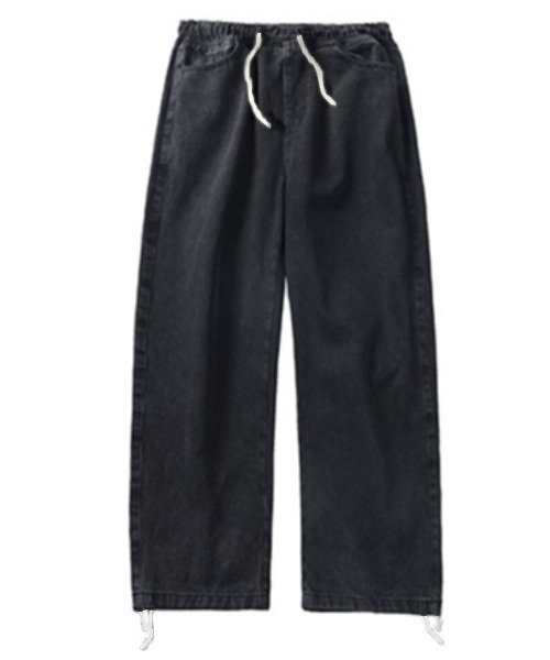 MGV(エムジーヴィー)の「2WAYルーズストレートイージーデニムパンツ(デニムパンツ・メンズ・ブラック/ブルー・MEDIUM/LARGE/X-LARGE)」の4枚目の写真