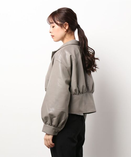 SHEL'TTER ORIGINAL（シェルターオリジナル）の「フェイクレザーブルゾン（ブルゾン・レディース・パープル/グレー・FREE）」の4枚目の写真