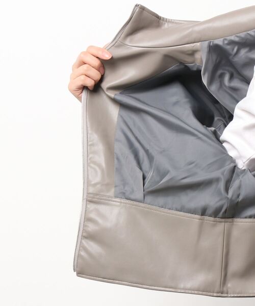 SHEL'TTER ORIGINAL（シェルターオリジナル）の「フェイクレザーブルゾン（ブルゾン・レディース・パープル/グレー・FREE）」の3枚目の写真