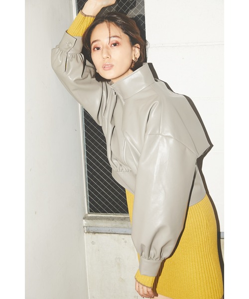 SHEL'TTER ORIGINAL（シェルターオリジナル）の「フェイクレザーブルゾン（ブルゾン・レディース・パープル/グレー・FREE）」の2枚目の写真