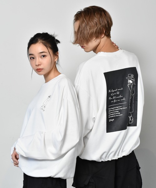 Starting Over(スターティングオーバー)の「裏毛 イラストバックプリント クルーネックスウェット(スウェット・メンズ・ホワイト系/グリーン系1/ホワイト系6/ブルー系2/ホワイト系2/グリーン系/グレー系6/グレー系2/グレー系5/ブルー系4/ホワイト系1/グレー系3/ホワイト系3/ホワイト系4/グレー系1/グレー系/ブルー系1/ホワイト系5/ブルー系/ブルー系3/グレー系4/ブルー系5/グレー系7・L/M)」の5枚目の写真