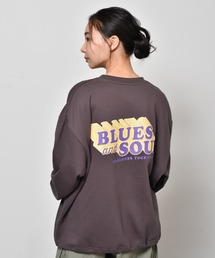 裏毛 イラストバックプリント クルーネックスウェット