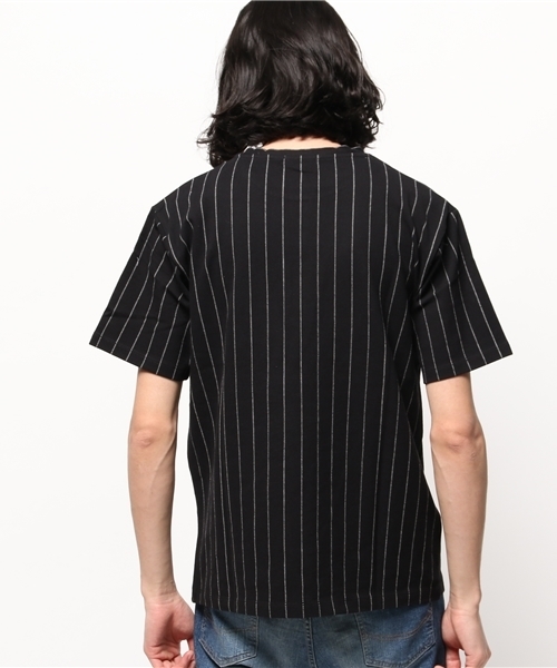 WEGO（ウィゴー）の「WEGO/鹿の子ストライプポケTシャツ（Tシャツ/カットソー・メンズ・ホワイト/ブラック・LARGE/MEDIUM）」の8枚目の写真