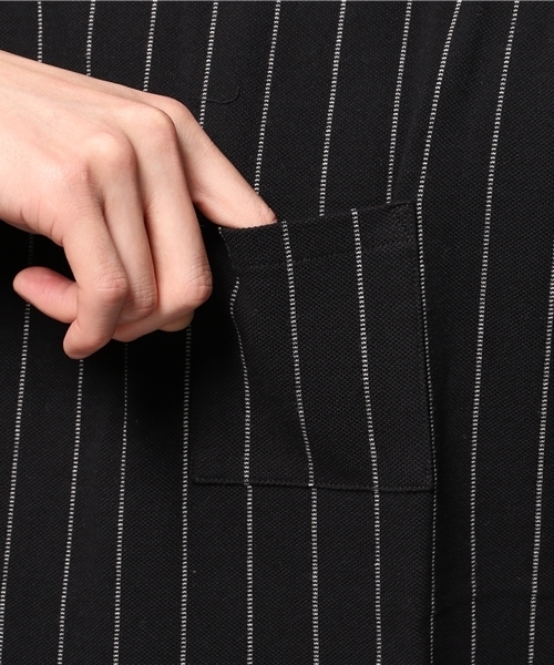 WEGO（ウィゴー）の「WEGO/鹿の子ストライプポケTシャツ（Tシャツ/カットソー・メンズ・ホワイト/ブラック・LARGE/MEDIUM）」の5枚目の写真