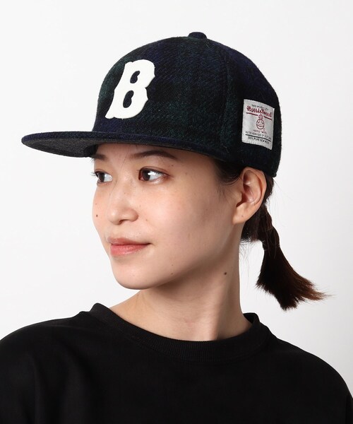 HARRIS TWEED（ハリスツイード）の「◆Harris Tweed ハリス ツィード フェルトワッペン ベースボールキャップ（キャップ・レディース・グレー/チャコールグレー/ブラック/ブラウン系/ベージュ/ワインレッド/ネイビー・99）」の6枚目の写真