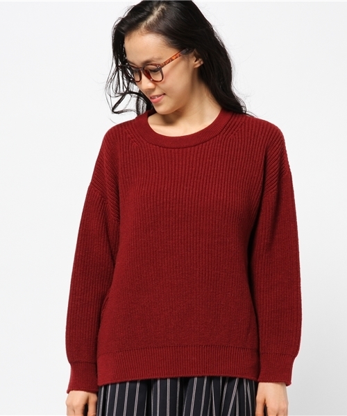 URBAN RESEARCH ROSSO WOMEN（アーバンリサーチ　ロッソ）の「ROSSO カラー畦PO（ニット/セーター・レディース・グリーン/ボルドー/グレー・FREE）」の7枚目の写真