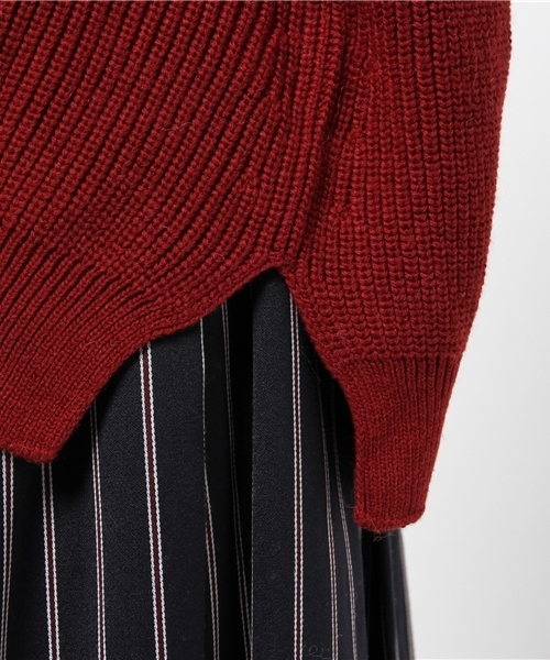 URBAN RESEARCH ROSSO WOMEN（アーバンリサーチ　ロッソ）の「ROSSO カラー畦PO（ニット/セーター・レディース・グリーン/ボルドー/グレー・FREE）」の8枚目の写真
