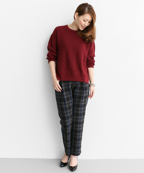 URBAN RESEARCH ROSSO WOMEN（アーバンリサーチ　ロッソ）の「ROSSO カラー畦PO（ニット/セーター・レディース・グリーン/ボルドー/グレー・FREE）」の6枚目の写真