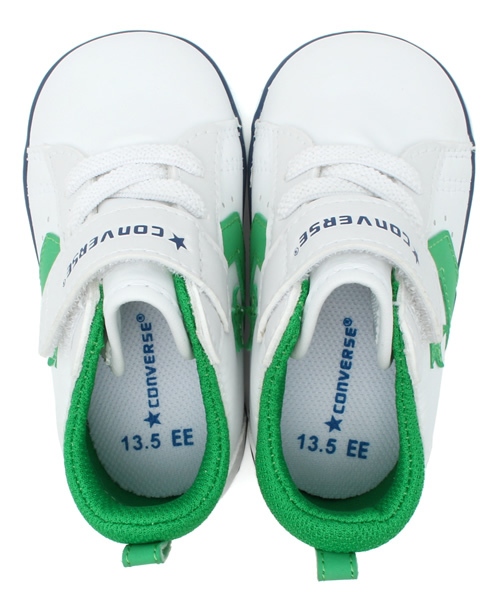 CONVERSE（コンバース）の「MINI P-L 2 / ミニ P-L 2（スニーカー・キッズ・ホワイト×グリーン/オレンジ・14cm/13.5㎝/13cm/15cm/14.5㎝/12.5cm/12cm）」の5枚目の写真