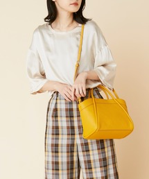シュリンクレザー ショルダー付き 2WAY ハンドバッグ