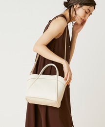 シュリンクレザー ショルダー付き 2WAY ハンドバッグ