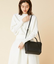 シュリンクレザー ショルダー付き 2WAY ハンドバッグ