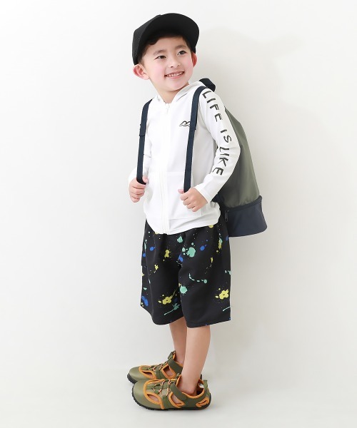 devirock（デビロック）の「UVカット フード付き 長袖ジップラッシュガード（ラッシュガード・キッズ・ホワイト/ブラック/その他3/その他4・110cm/100cm/120cm/130cm/140cm/150cm/160cm）」の5枚目の写真