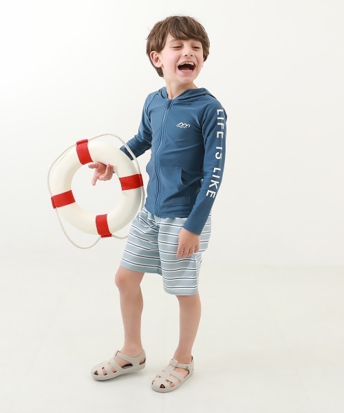 devirock（デビロック）の「UVカット フード付き 長袖ジップラッシュガード（ラッシュガード・キッズ・ホワイト/ブラック/その他3/その他4・110cm/100cm/120cm/130cm/140cm/150cm/160cm）」の20枚目の写真