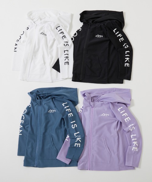 devirock（デビロック）の「UVカット フード付き 長袖ジップラッシュガード（ラッシュガード・キッズ・ホワイト/ブラック/その他3/その他4・110cm/100cm/120cm/130cm/140cm/150cm/160cm）」の14枚目の写真