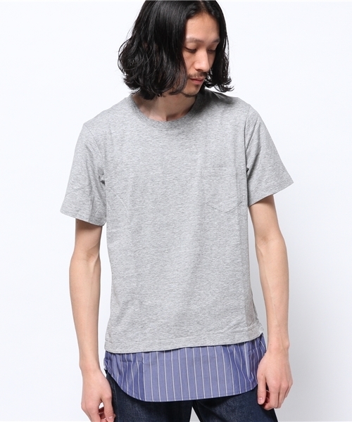 B:MING by BEAMS(ビーミングバイビームス)の「【OCEANS 7月号掲載】【SMART 6月号掲載】ビーミング by ビームス / フェイクレイヤーTシャツ(Tシャツ/カットソー・メンズ・ホワイト/ライトグレー/ネイビー・MEDIUM/X-LARGE/LARGE/SMALL)」の15枚目の写真
