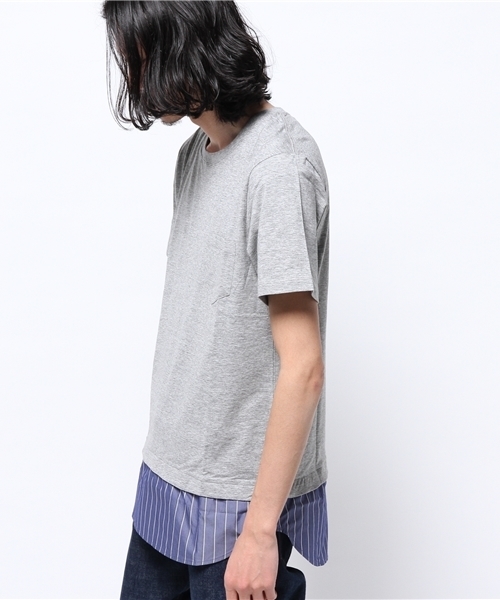 B:MING by BEAMS(ビーミングバイビームス)の「【OCEANS 7月号掲載】【SMART 6月号掲載】ビーミング by ビームス / フェイクレイヤーTシャツ(Tシャツ/カットソー・メンズ・ホワイト/ライトグレー/ネイビー・MEDIUM/X-LARGE/LARGE/SMALL)」の9枚目の写真
