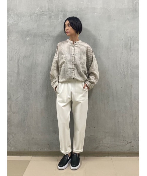 BEARDSLEY（ビアズリー）の「トルコのインポート素材を使ったストライプポケットシャツ（シャツ/ブラウス・レディース・ベージュ/グリーン・FREE）」の17枚目の写真