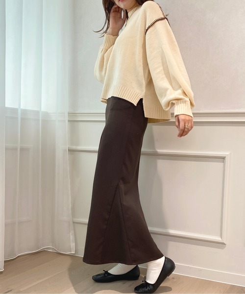 apres jour(アプレジュール)の「配色ステッチニット【ZOZOTOWN限定アイテム】(ニット/セーター・レディース・オレンジ/ブラウン系その他/アイボリー・X-LARGE/フリー)」の14枚目の写真