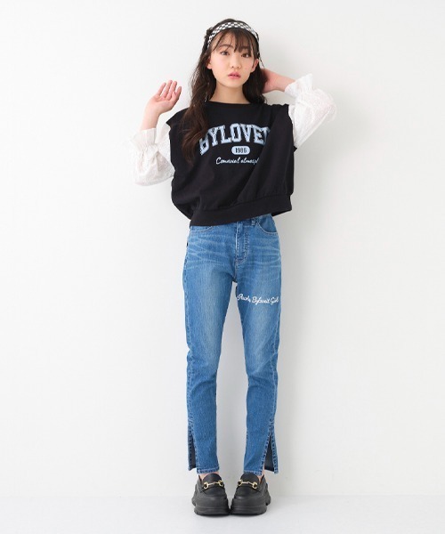 by LOVEiT(バイラビット)の「ビスチェドッキングプルオーバー(スウェット・キッズ・ラベンダー/オフホワイト/ブラック・120cm/130cm/160cm/140cm/150cm)」の17枚目の写真