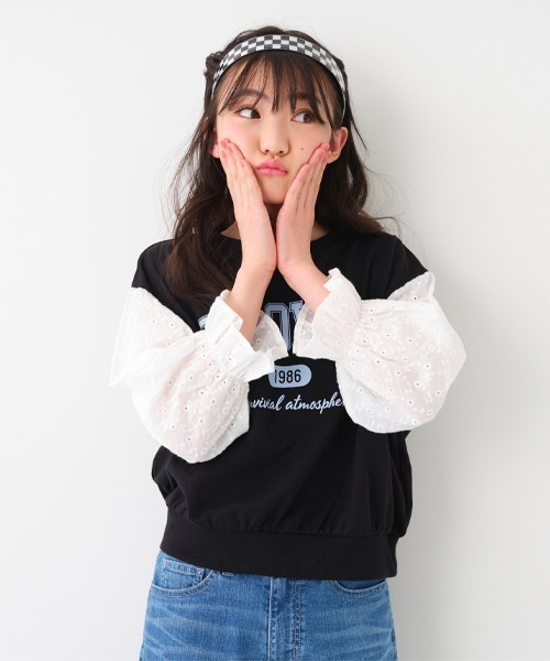 by LOVEiT(バイラビット)の「ビスチェドッキングプルオーバー(スウェット・キッズ・ラベンダー/オフホワイト/ブラック・120cm/130cm/160cm/140cm/150cm)」の14枚目の写真