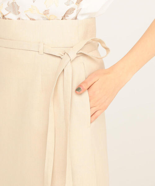 TOMORROWLAND (トゥモローランド)の「ワンダーリネンストレッチ ハイウエストフレアミディスカート(スカート・レディース・ベージュ/ブラック・34/36)」の11枚目の写真