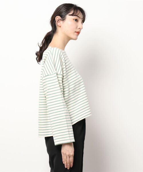 flower(フラワー)の「レインボーボーダートップ(Tシャツ/カットソー・レディース・ベージュ/ネイビー/カーキ/ピンク/オレンジ・FREE)」の20枚目の写真