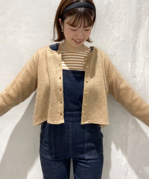 flower(フラワー)の「レインボーボーダートップ(Tシャツ/カットソー・レディース・ベージュ/ネイビー/カーキ/ピンク/オレンジ・FREE)」の14枚目の写真