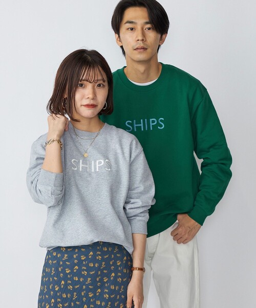 SHIPS(シップス)の「*SHIPS: 刺繍 SHIPS ロゴ ユニセックス クルーネック スウェット(スウェット・メンズ・ネイビー/ブルー/ホワイト/ブラック/グレー/グリーン/ナチュラル・LARGE/X-LARGE/MEDIUM/SMALL)」の4枚目の写真