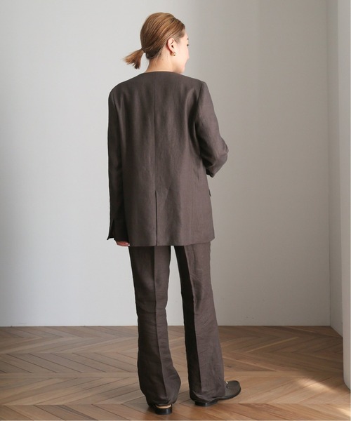 Deuxieme Classe(ドゥーズィエムクラス)の「Linen Collarless ブレザー(ノーカラージャケット・レディース・ブラウン/ブラック・FREE)」の16枚目の写真
