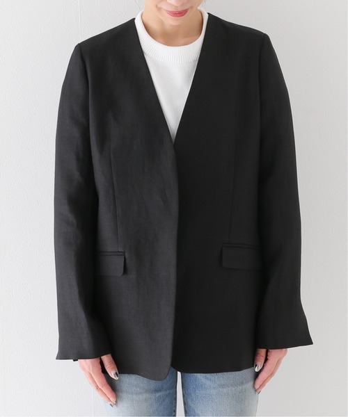 Deuxieme Classe(ドゥーズィエムクラス)の「Linen Collarless ブレザー(ノーカラージャケット・レディース・ブラウン/ブラック・FREE)」の22枚目の写真